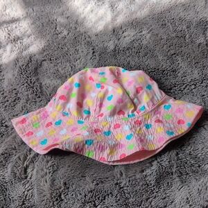 Pink Heart Reversible  Print Bucket Hat